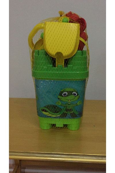 BESTTOYS Large Size Green Castle Sand Bucket Set - Toy with Water Bottle