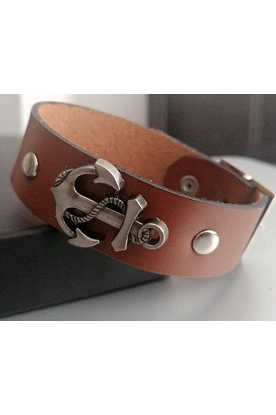 daisybydaisy Hand Made Genuine Leather Sailor Anchor Bracelet