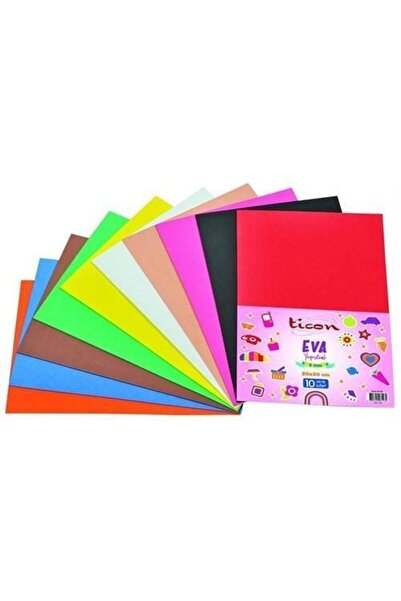 Ticon Yapışkanlı Eva A4 10 Lu Karışık Renk