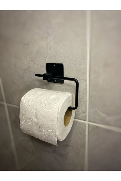 Innova WC Paper Holder Black Matte Paint Adhesive
