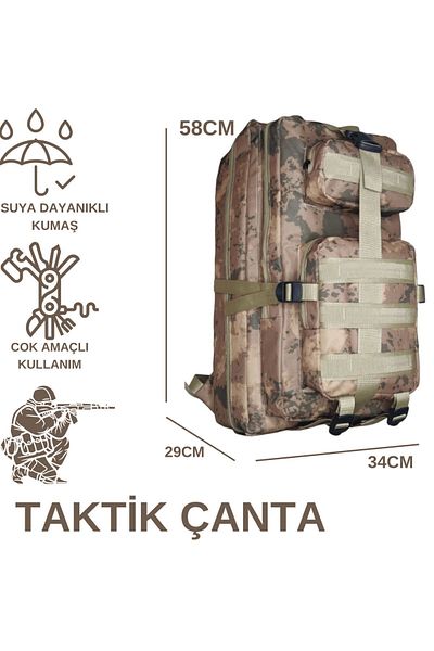 LIGHTINGHM Στρατιωτική τσάντα τακτικής 65 Lt, Τσάντα ταξιδιού Camping Mountaineer