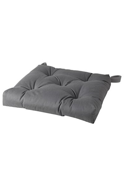 IKEA Malında 40/35x38x7 Cm Sandelye Minderi Gri Cırt Cırt Bantlı