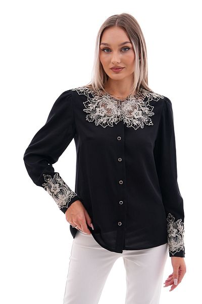 Loom Boutique Cămașă Brode din dantelă cu sclipici argintiu de mărime mare - G0054