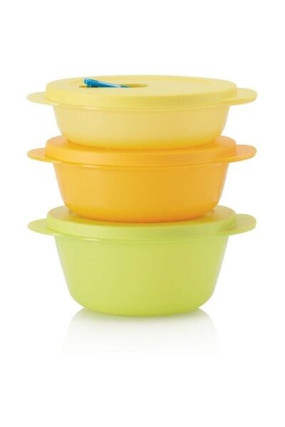 Tupperware Mikro Kaplar 3'lü Set Mikrodalga Kabı