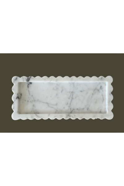 MIARIK DESIGN & DEKORASYON Dekoratif Mermer Tepsi, Banyo Düzenleyici, Sunum T...
