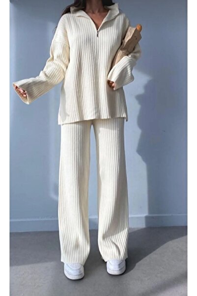 DAMGA Collection Női kötöttáru szett - cipzáras alsó és felső szett hasítékkal