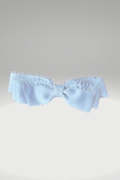KRIMO Korean Style White Bow Automatic Hair Clip