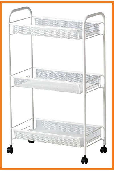 Alony Home Hornavan Servis Arabası 26 X 48 X 77 Cm Çelik Beyaz