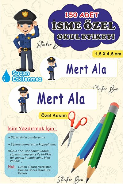 Think And Print Okul Etiketi Kalem Defter Etiketi Özel Isim Yazılabilen Etike...