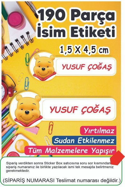 Think And Print Okul Etiketi Kalem Defter Etiketi Özel Isim Yazılabilen Etiket