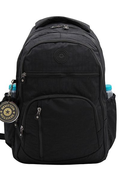 Bevitton 1700 Model Unisex Black School Backpack - Crinkle Fabric