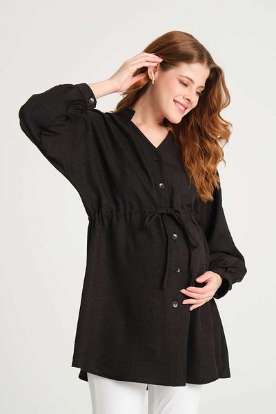 KATLİN MATERNİTY WEAR Pregnant Linen Oversize Shape Shirt