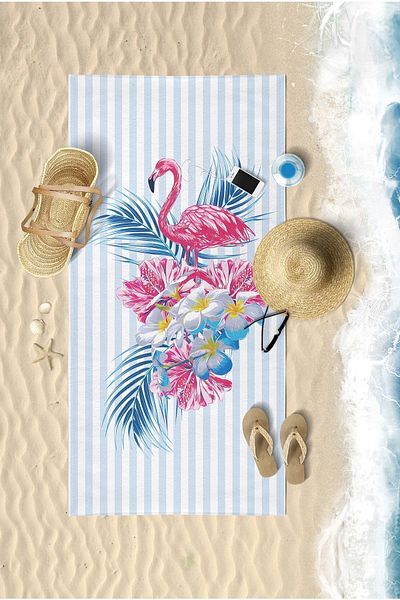 VEVİEN HOME Πετσέτα θαλάσσης Summer Flamingo Digital Printed 75x150 cm