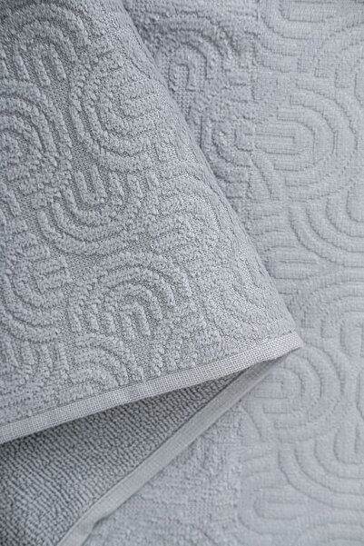 VEVİEN HOME Σετ μπουρνούζι Velvet Jacquard 4 τεμαχίων Ανοιχτό Γκρι