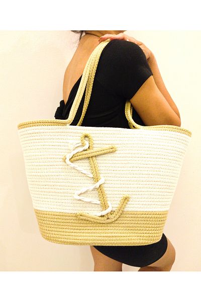 Antioch Art And Design Large Size Beach Bag - Quality and Washable Shoulder Bag with Cord