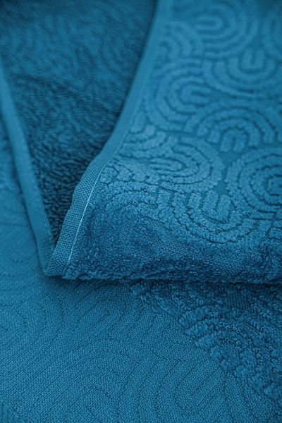 VEVİEN HOME Halat de baie din bumbac din catifea jacquard cu design special albastru