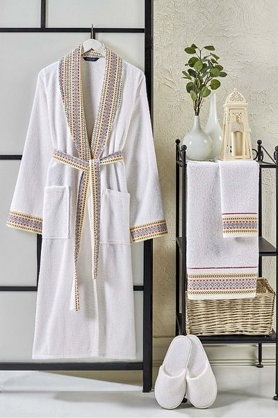 VEVİEN HOME Set halate de baie 4 piese Ansaaj Jacquard Crem