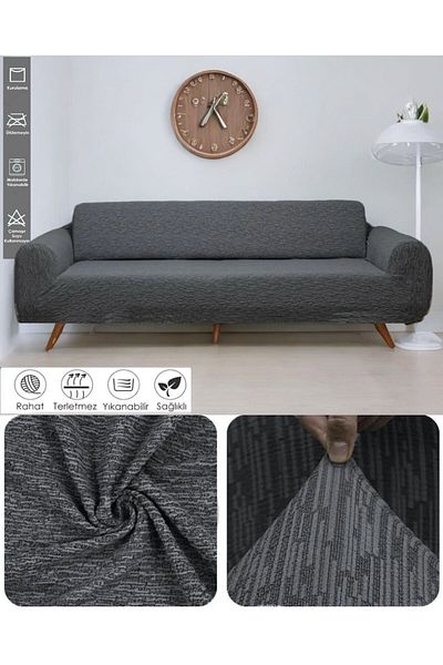 seltenet Jacquard 3-Seater Elastic Sofa Cover - Jacquard Dress, Elastic Seat Cover