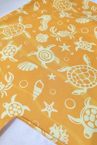 VEVİEN HOME Underwater Pattern Digital Printed 75x150 Cm Yellow Beach Towel