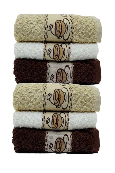 VEVİEN HOME Coffee Towel 30x50 Cm Set of 6 Kitchen Towels