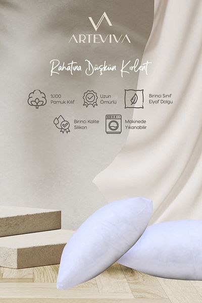 ARTE VİVA Husa de perna 2 bucati Perna interioara 45x45 350 gr margele Fibra de silicon Perna interioara - Material antialergic