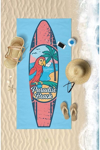 VEVİEN HOME Paradise Beach Printed Digital 75x150 Cm Prosop de plaja
