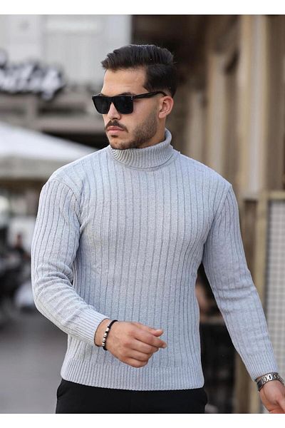 LUPERCUS Men's Gray Knitwear Sweater