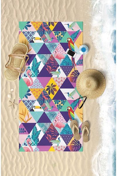 VEVİEN HOME Prosop de plajă Tropical Summer Printed Digital 75x150 Cm