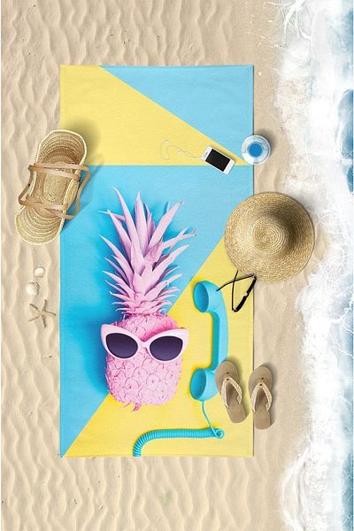 VEVİEN HOME Prosop de plajă 75x150 Cm Imprimat Digital Pineapple
