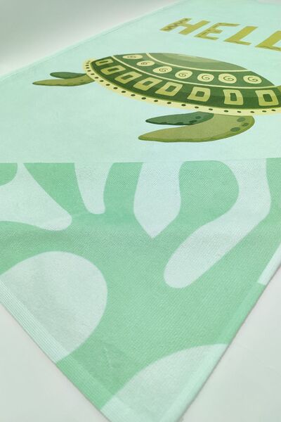 VEVİEN HOME Cute Turtle Digital Printed 70x140 Cm Kids Beach Towel