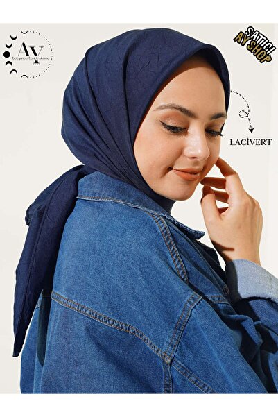 its AY shop Tesettür Kadın Bambu Kraş Lacivert Eşarp