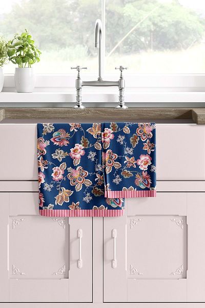 VEVİEN HOME منشفة مطبخ مزخرفة بنمط La Rosa مقاس 35 × 50 سم قماش للتجفيف (يشمل العبوة: 1 منشفة مطبخ)
