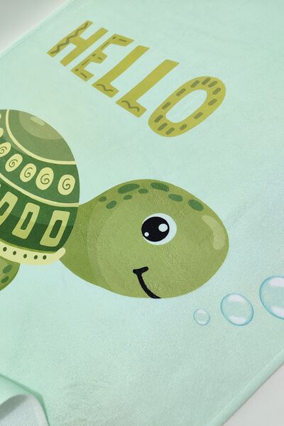 VEVİEN HOME Cute Turtle Digital Printed 70x140 Cm Kids Beach Towel