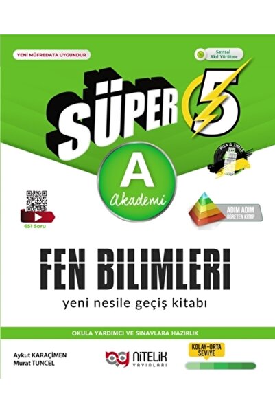 Nitelik Yayınları Süper 5.Sınıf Fen Bilimleri A Akademi Yeni Nesile Geçiş Kit...