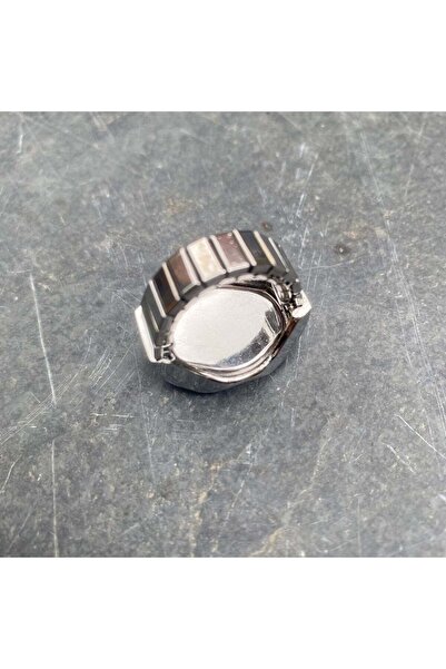 Bozhi Silver Mini Watch Ring, Ring Watch, Finger Watch Ring, Square Red Ring Watch