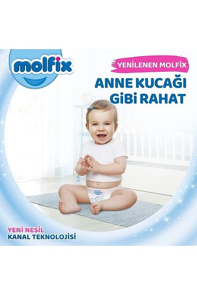 Molfix Pants Baby Diapers Size 6 E.large Monthly Offer Package (58 x 2) 116 Pieces