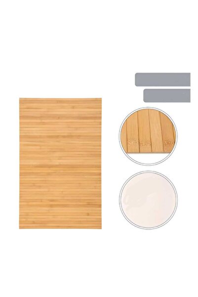 MEHAY HOME LÜX BAMBU KAYMAZ BANYO PASPASI- SU GEÇİRMEZ-ÇOK AMAÇLI MAT 50*80