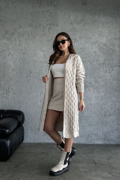 nosia fashion Ζακέτα πλεκτή από βαμβακερή υφή με κουκούλα