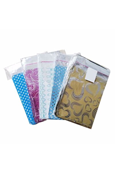 Genel Markalar 100 Adet 10x12 Cm Metalize Bantlı Hediye Poşeti , Takı Nişan Mevlüt Kına Poşeti Hediye Paketi