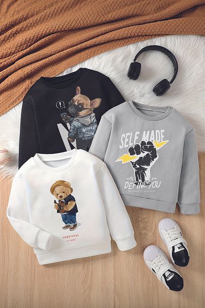 MYADA Hanorac pentru copii Style Premium din 3 piese - Decolteu Crew Code14546-14583-14562
