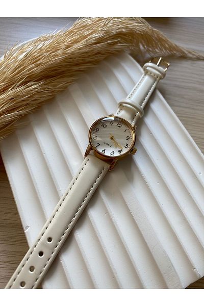 QUARTZ Rubsey Minimal Vintage Women Wristwatch Retro Leather Band 1 Pcs