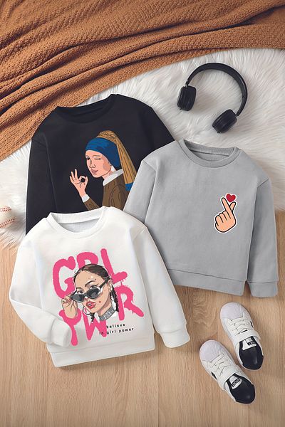 MYADA Hanorac pentru copii Style Premium din 3 piese - Decolteu Crew Code12404-12475-12459