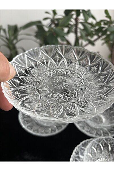 DİBA AVM 12 Pieces Luxury Glass Snack Bowl Set for 6 People - Dessert and Treat