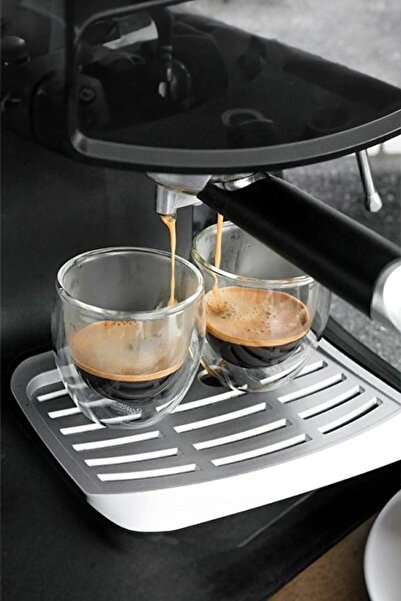 MİS KİTCHEN 2 Adet Çift Çidarlı Cam  300 ml Çay Fincanı Kahve Sunum Bardak  Isıya Dayanıklı Ekspresso Bardak