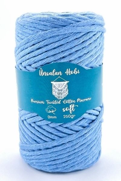 ÜNSALAN HOBİ Σκάνδαλο Μακραμέ Σκάνδαλο Baby Blue Σκάνδαλο Μακραμέ 3mm 250gr 75mt
