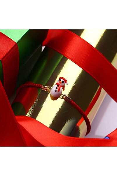 ADAMODART Christmas Snowman Design Glass Bracelet