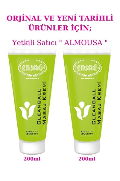 Ersağ Clean Ball Masaj Kremi 200 ml 2 Adet