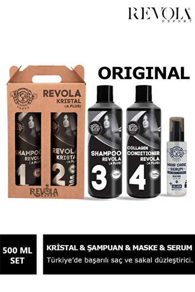 revola KRİSTAL SAÇ BAKIM SETİ 5 Lİ (500 ml set şampuan krem serum )