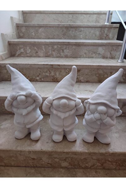 BilgeCe hoMe Ham boyasız Görmedim Duymadım Bilmiyorum heykel seti,  Noel Biblo ,Polyester Heykel,