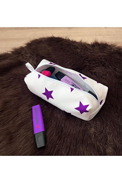 DERKADESİGN Μεγάλη θήκη μολυβιών με σχέδιο αστεριών - Οργανωτής για μακιγιάζ ...